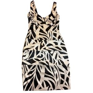 White House‎ Black Market Satin Pencil Dress Womens 0 Black White Formal Party